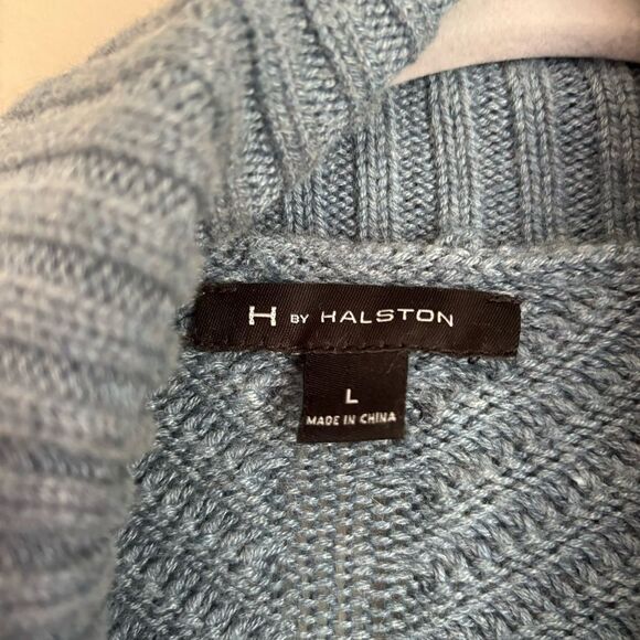H by Halson Women’s chunky cardigan open sweater dusty blue size Largr EUC! - Picture 4 of 9